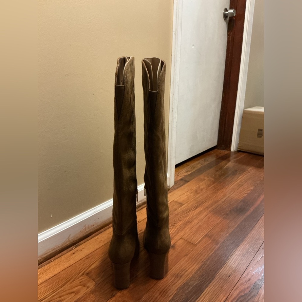 Brown Suede Knee-High Boots - Picture 2 of 8